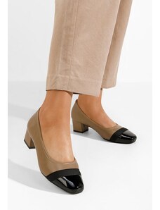 Zapatos Selea khaki alacsony sarkú körömcipő