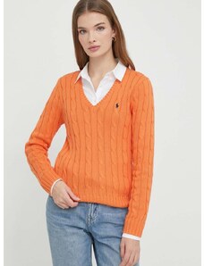 Polo Ralph Lauren pamut pulóver könnyű, narancssárga
