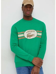 Lacoste pamut melegítőfelső zöld, férfi, nyomott mintás
