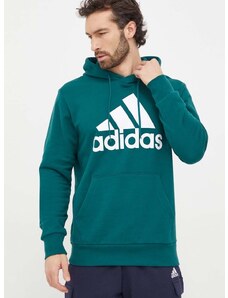 adidas pamut melegítőfelső zöld, férfi, nyomott mintás, kapucnis, IS1354