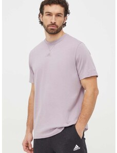 adidas pamut póló lila, férfi, nyomott mintás, IR5267