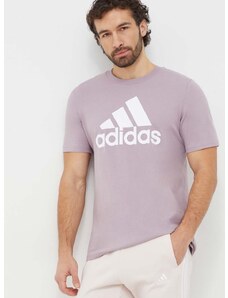 adidas pamut póló lila, férfi, nyomott mintás, IS1313