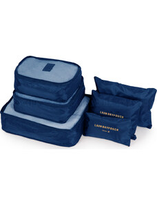 BASIC Sötétkék bőröndrendező készlet kék SA55)