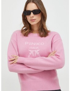 Pinko gyapjú pulóver könnyű, női, rózsaszín, 100414.Y7Z4