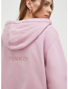 Pinko pamut melegítőfelső rózsaszín, női, nyomott mintás, kapucnis, 101133.A1N7