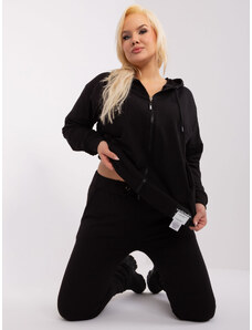 Fashionhunters Black plus size set with sweatshirt