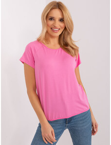 BASIC FEEL GOOD Rózsaszín póló kivágással hátul masnival RV-BZ-7664.46-pink