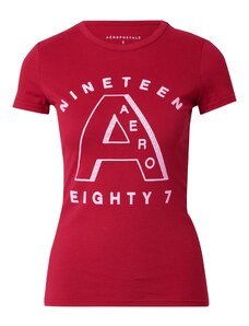 AÉROPOSTALE Póló 'NINETEEN EIGHTY 7' piros / fehér