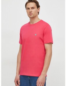 United Colors of Benetton pamut póló rózsaszín, férfi, sima