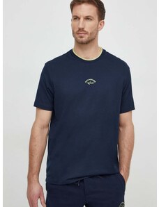 Paul&Shark pamut póló sötétkék, férfi, nyomott mintás, 24411055