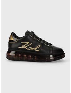 Karl Lagerfeld bőr sportcipő KAPRI KUSHION fekete, KL62611F