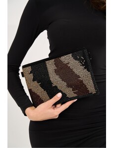 Madamra Stone Patterned Women's Stone Clutch Hand and Shoulder Bag