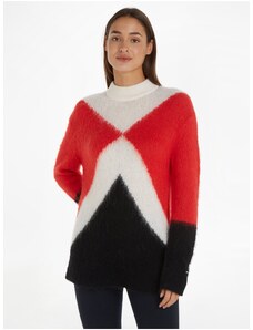 Cream-red women's sweater with wool blend Tommy Hilfiger - Women