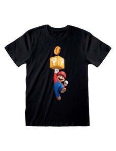 Rövid ujjú póló Super Mario Mario Coin Fekete Unisex