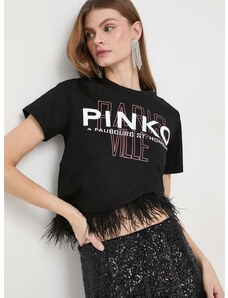 Pinko pamut póló női, fekete, 103130.A1LV