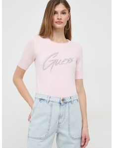 Guess t-shirt GRACE női, rózsaszín, W4RR38 Z2NQ2