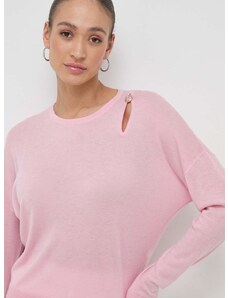 Liu Jo gyapjú pulóver könnyű, női, rózsaszín