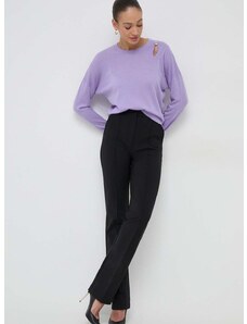 Liu Jo gyapjú pulóver könnyű, női, lila