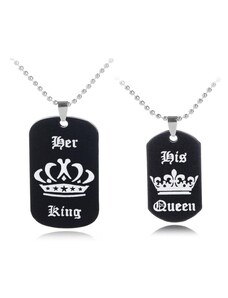 Trendi King - Queen dögcédulás páros nyaklánc