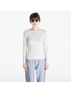 Női póló Daily Paper Denise Button Long Sleeve T-Shirt Moonstruck Beige