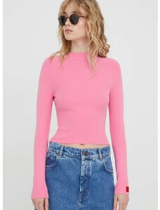 HUGO pulóver könnyű, női, rózsaszín