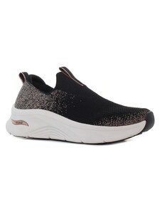 Skechers Arch Fit D'Lux - Glimmer Dust fekete női bebújós cipő