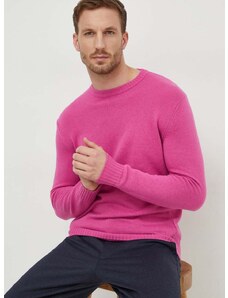 United Colors of Benetton gyapjúkeverék pulóver könnyű, férfi, rózsaszín