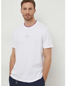 Paul&Shark pamut póló fehér, férfi, nyomott mintás, 24411055