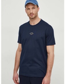 Paul&Shark pamut póló sötétkék, férfi, nyomott mintás, 24411033