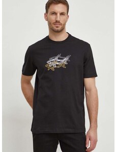 Paul&Shark pamut póló fekete, férfi, nyomott mintás, 24411041