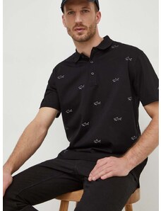 Paul&Shark pamut póló fekete, mintás, 23411252
