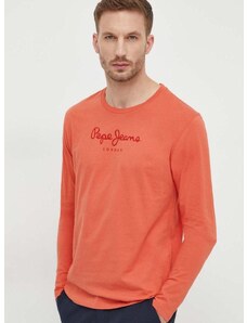 Pepe Jeans pamut póló Eggo narancssárga, férfi, nyomott mintás