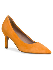 Tamaris magassarkú női bőr félcipő - narancssárga