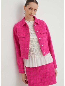 HUGO rövid kabát női, rózsaszín, átmeneti, oversize