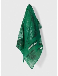 Lauren Ralph Lauren kendő selyemkeverékből zöld, mintás