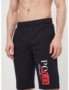 Polo Ralph Lauren rövid pizsama fekete, férfi, nyomott mintás