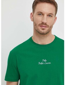 Polo Ralph Lauren pamut póló zöld, férfi, sima