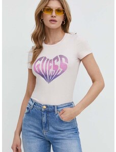 Guess t-shirt HEART női, rózsaszín, W4RI53 J1314