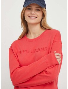 Pepe Jeans pamut melegítőfelső Hanna piros, női, nyomott mintás