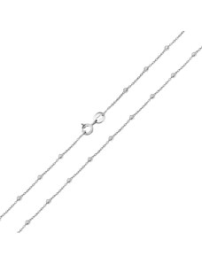 Ékszerkirály Ezüst nyaklánc, golyókkal díszített, 45 cm