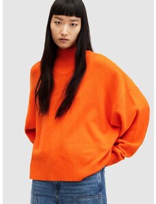 AllSaints pulóver ASHA meleg, narancssárga, garbónyakú