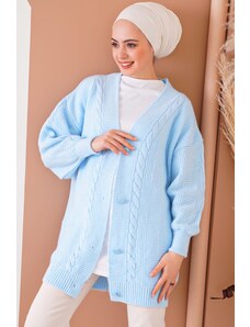 Bigdart 15768 Hijab Knitwear Cardigan - Blue