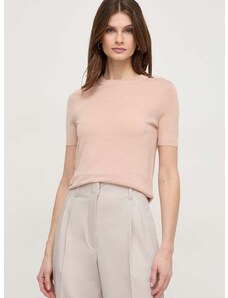 BOSS gyapjú pulóver könnyű, női, rózsaszín