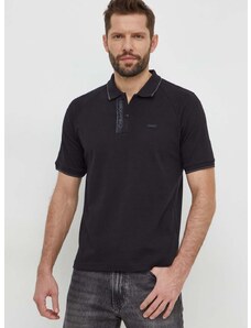 Calvin Klein pamut póló fekete, nyomott mintás
