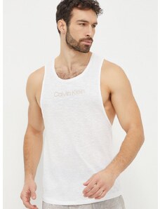 Calvin Klein póló vászonkeverékből fehér