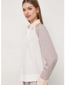 Armani Exchange pamut ing női, galléros, fehér, regular
