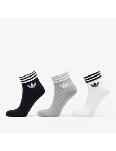 Férfi zoknik adidas Originals Trefoil Ankle Socks 3-Pack White/ Black/ Gray