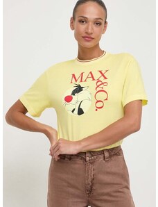 MAX&Co. pamut póló x CHUFY női, sárga