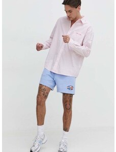Tommy Jeans pamut ing férfi, galléros, rózsaszín, relaxed
