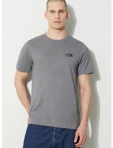 The North Face t-shirt M S/S Simple Dome Tee szürke, férfi, melange, NF0A87NGDYY1